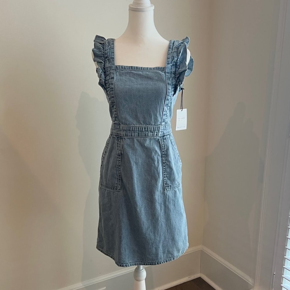 Japna NWT jean dress size Small ruffle sleeve
